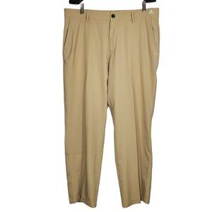 Adidas Adizero Golf Pants 34x30 Khaki Beige Flat-Front Performance Lightweight